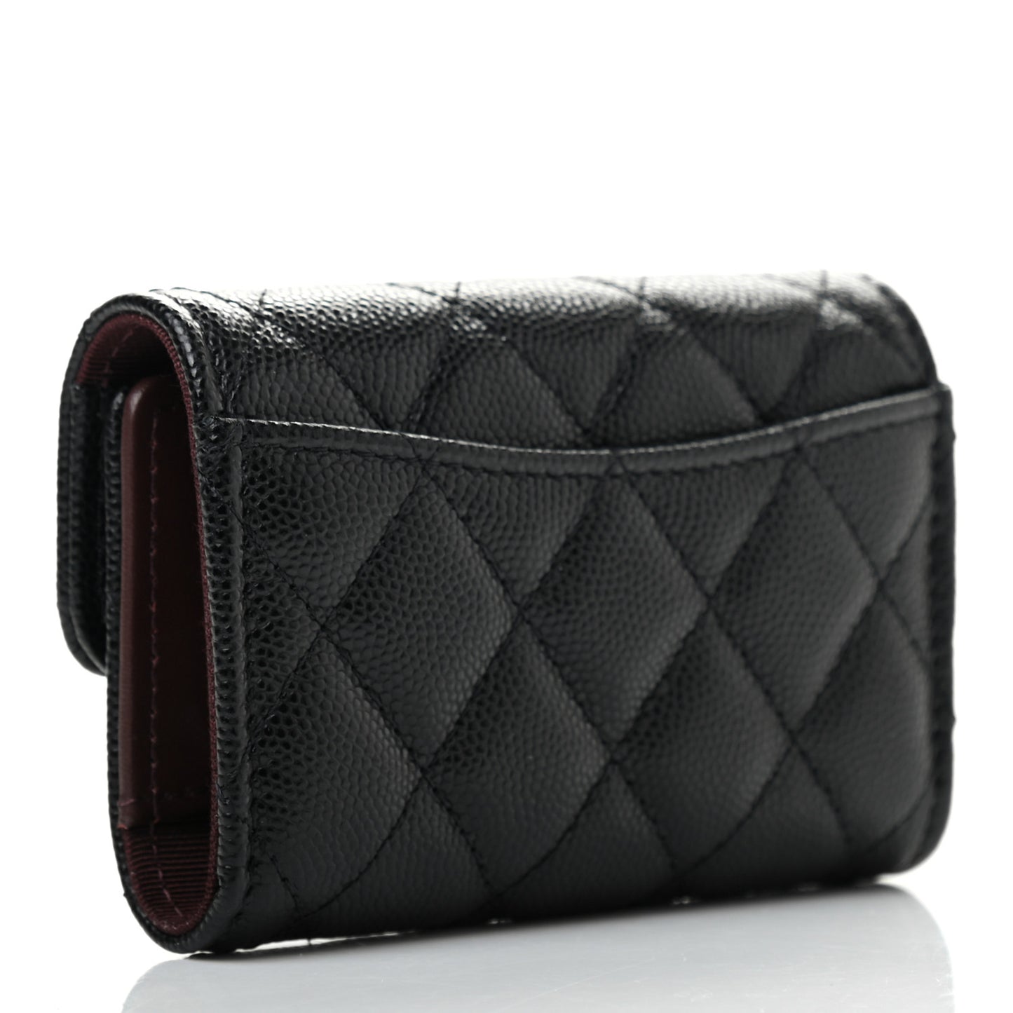 Caviar Quilted Classic 4 Key Holder Wallet Black