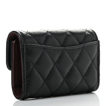 Chanel Caviar Quilted Classic 4 Key Holder Wallet Black 3 of 8