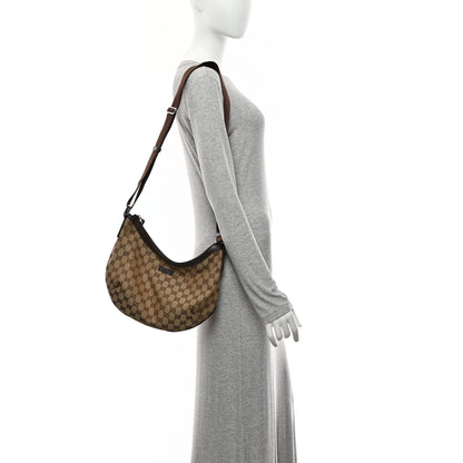 Gucci Monogram Medium Half Moon Hobo Dark Brown 22 of 22