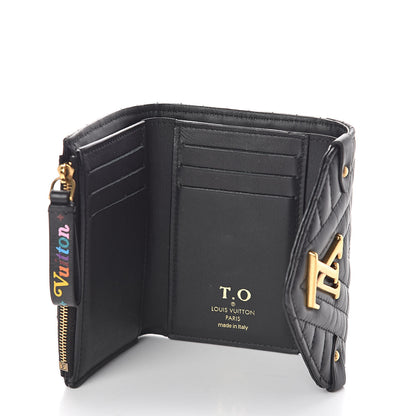 Louis Vuitton Calfskin New Wave Compact Wallet Black 5 of 7