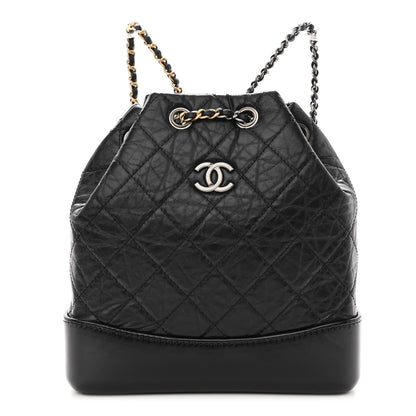Chanel Aged Calfskin Quilted Small Gabrielle Backpack Black 1 of 10