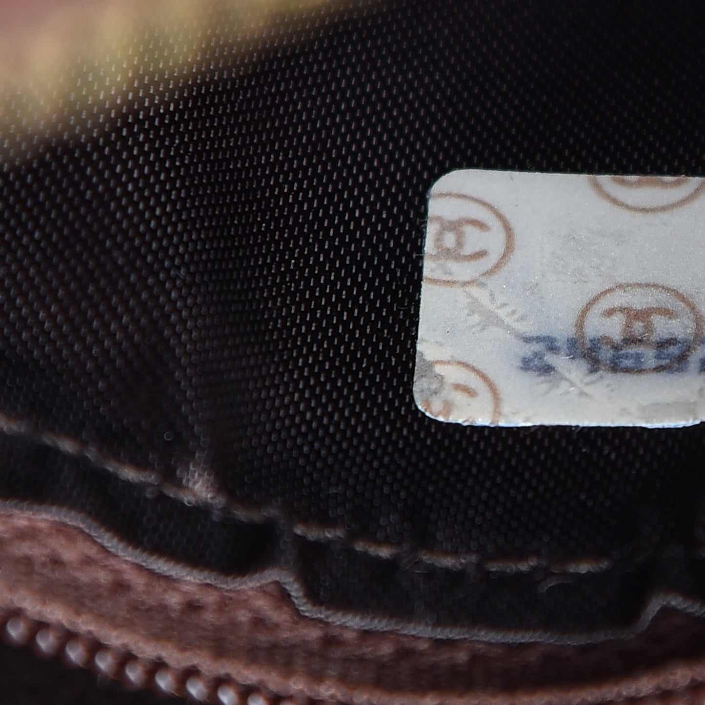 Lambskin Chevron Quilted Tassel Camera Case Brown