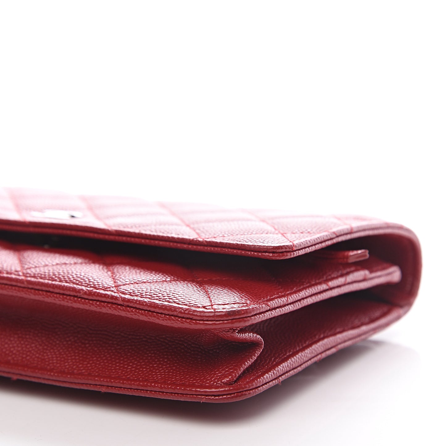 Caviar Quilted Wallet on Chain WOC Red