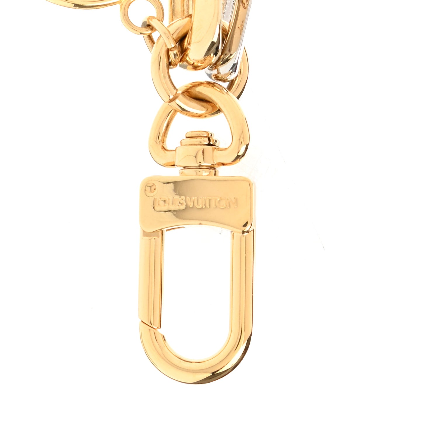 Metal LV Edge Chain Bag Charm Silver Gold