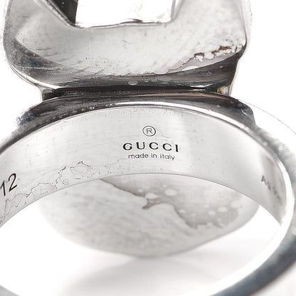 Gucci Sterling Silver Enamel Orso Ring 52 6 4 of 5