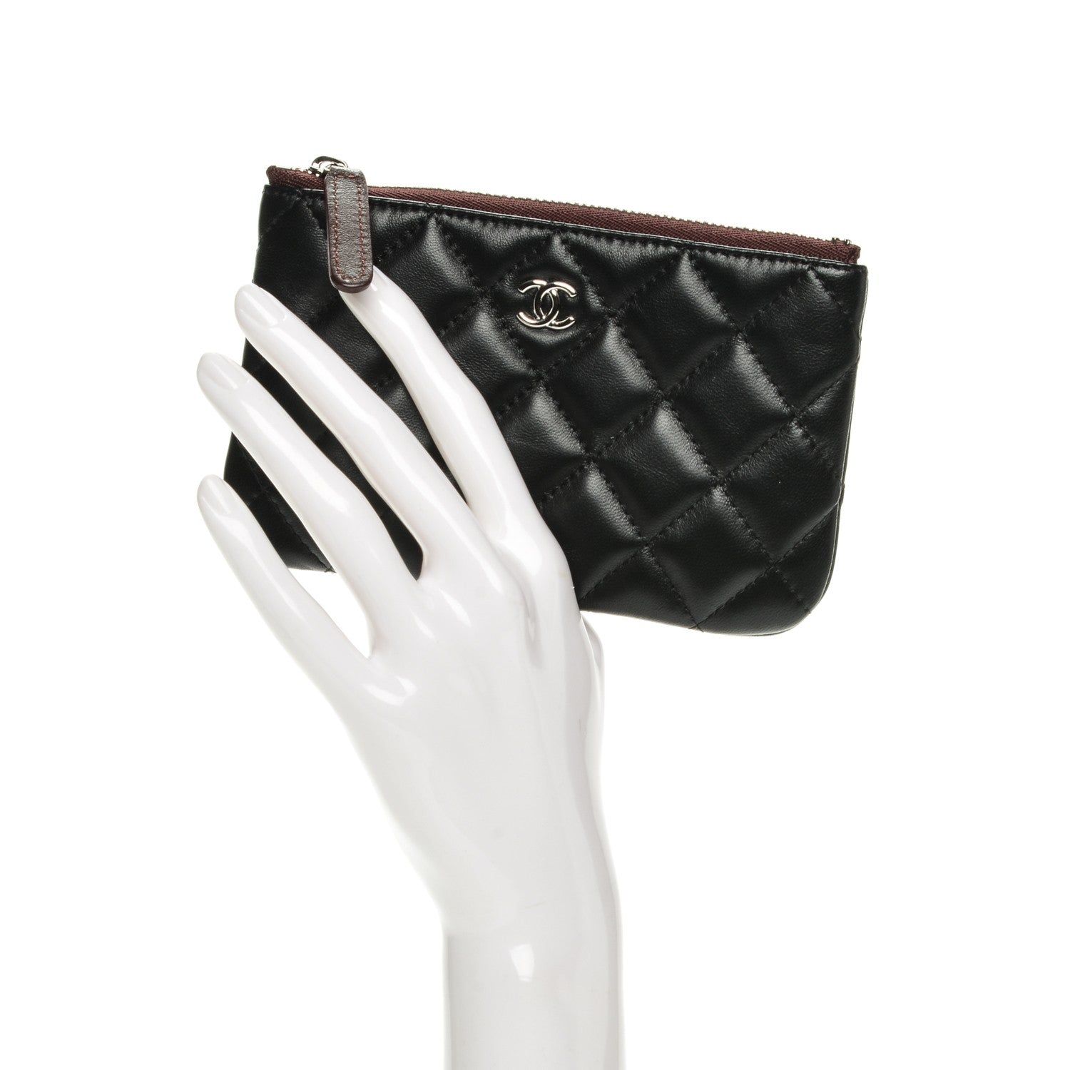 Chanel Lambskin Quilted Small Cosmetic Case Black 2 of 7
