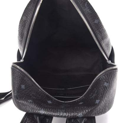 MCM Metallic Visetos Striped Medium Stark Backpack Silver Black 5 of 11