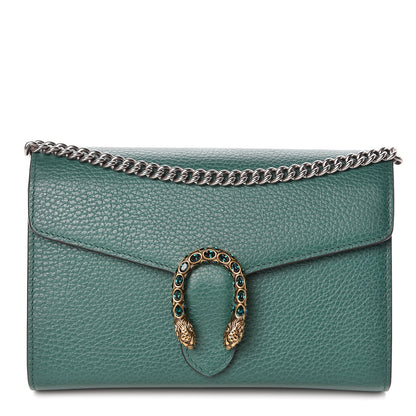 Gucci Calfskin Mini Dionysus Chain Wallet Emerald 1 of 9