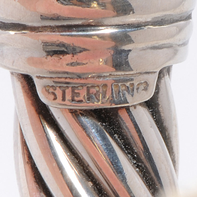 Sterling Silver 14K Yellow Gold Green Onyx Pink Tourmaline 7mm Cable Buckle Bracelet