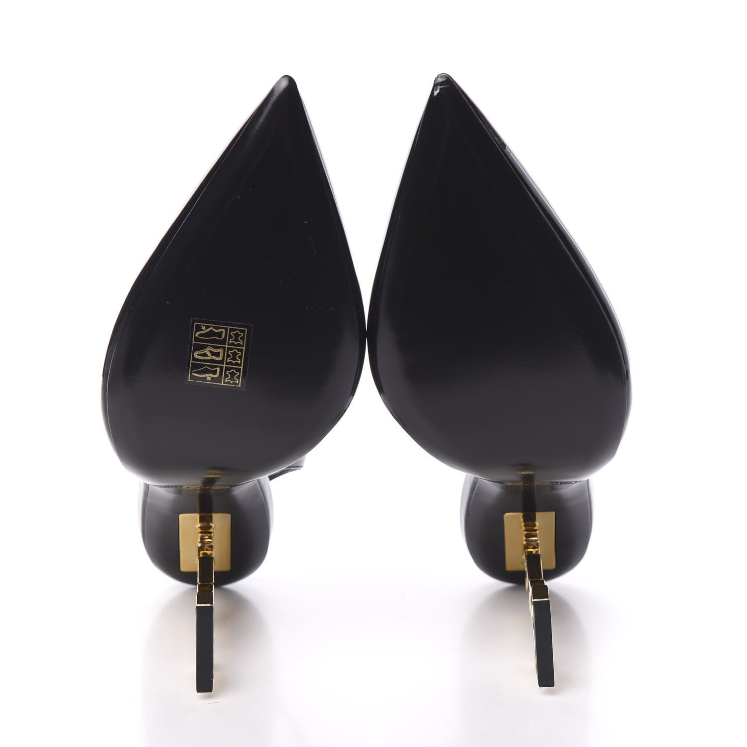 Saint Laurent Patent Opyum 110 Slingback Pumps 41 Black Gold 5 of 9