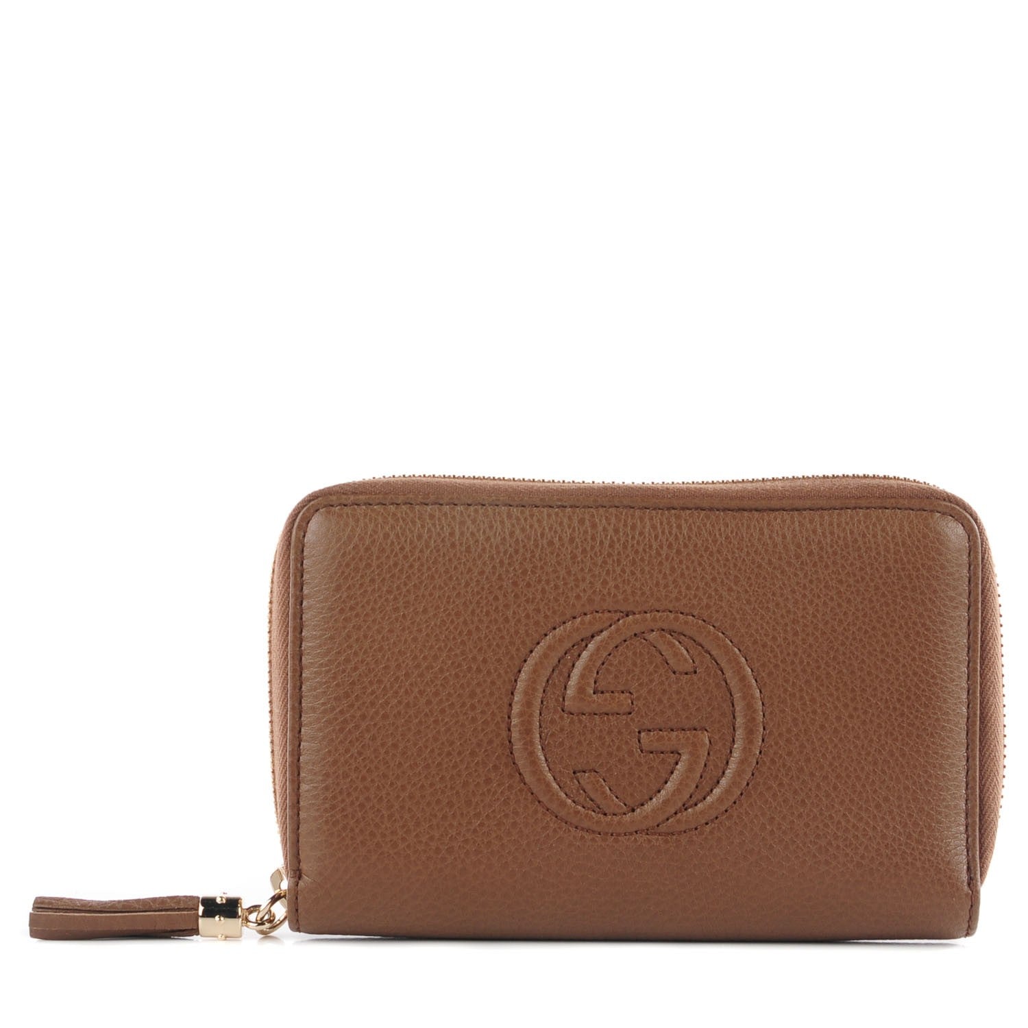 Gucci Calfskin Medium Soho Zip Around Wallet Brown 1 of 8