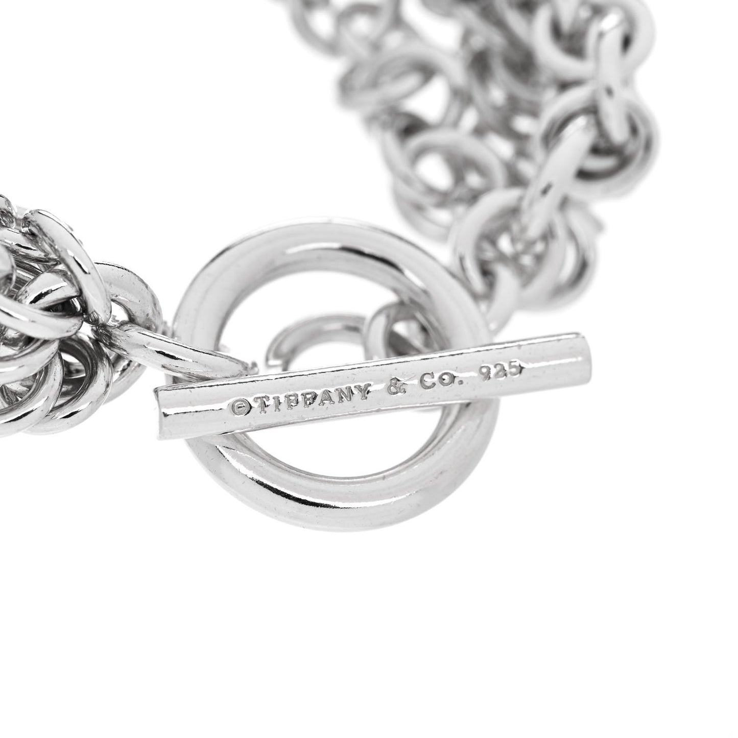 Sterling Silver Multi Strand Puff Heart Bracelet