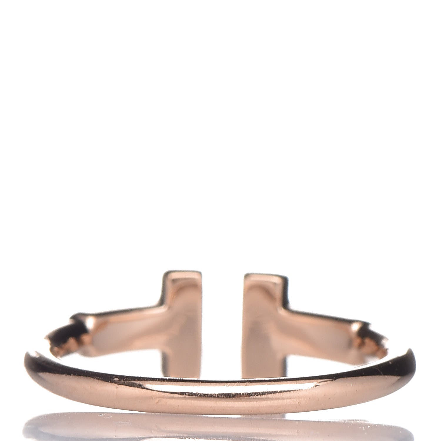 Tiffany 18K Rose Gold Diamond T Wire Ring 47 4 4 of 5