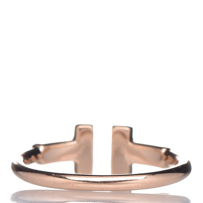 Tiffany 18K Rose Gold Diamond T Wire Ring 47 4 4 of 5