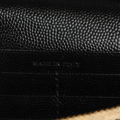 Saint Laurent Grain De Poudre Matelasse Chevron Monogram Chain Wallet Black 7 of 7