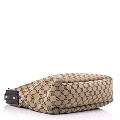 Gucci Monogram Medium Horsebit Chain Hobo Dark Brown 4 of 17