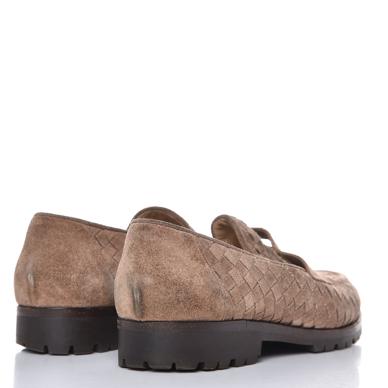 Bottega Veneta BOTTEGA Suede Intrecciato Penny Loafers 8.5 3 of 15