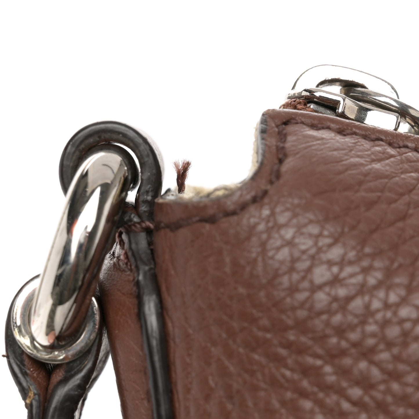 Pebbled Calfskin Medium Soho Messenger Bag Brown