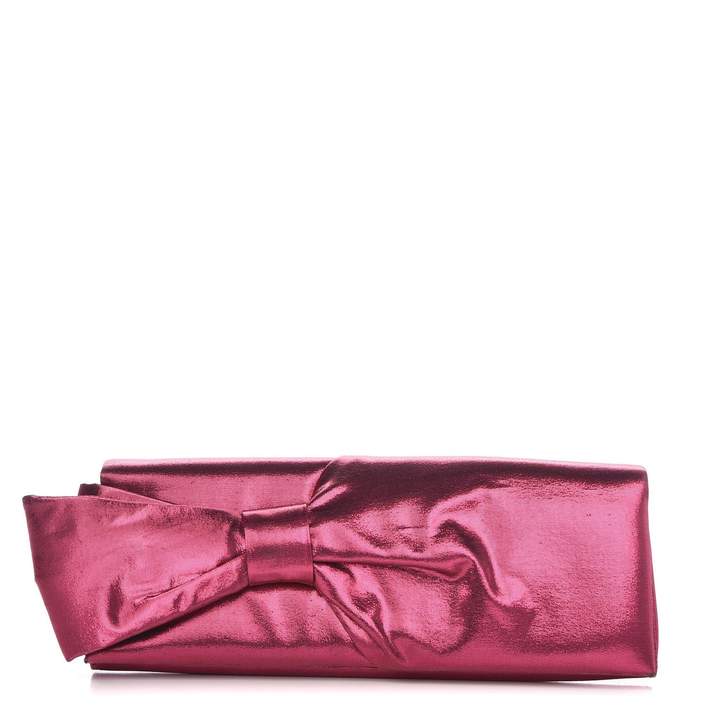 Metallic Nylon Aionoeud Bow Clutch Pink