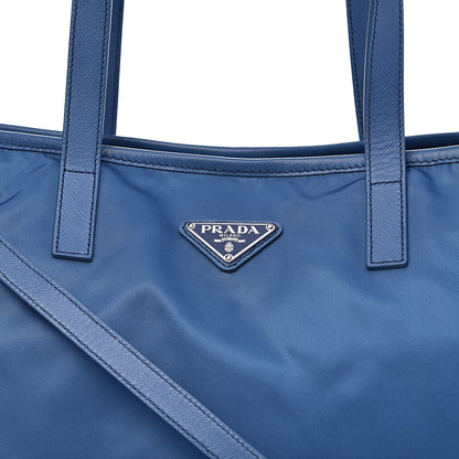 Prada Tessuto Nylon Saffiano Tote Cobalto 10 of 10