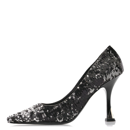 Louis Vuitton Sequin Sparkle Pumps 38 Argent 1 of 9