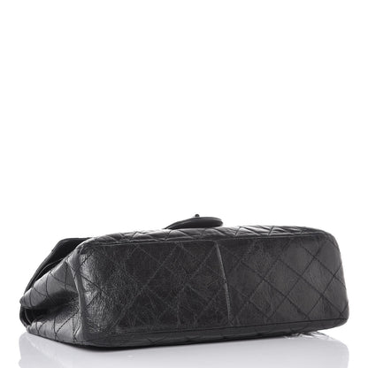 Chanel Glazed Aged Calfskin Quilted 2.55 Reissue 227 Flap So Black 4 of 11