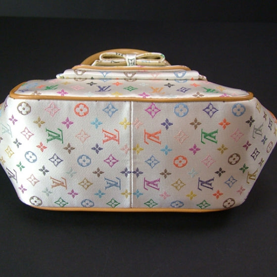 Monogram Multicolor Silk Satin Abelia White