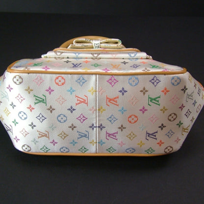 Louis Vuitton Monogram Multicolor Silk Satin Abelia White 5 of 8