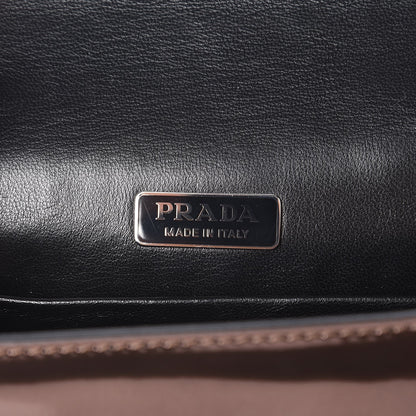 Prada Metallic Vitello Saffiano Cahier Bag Cammeo Black 6 of 6