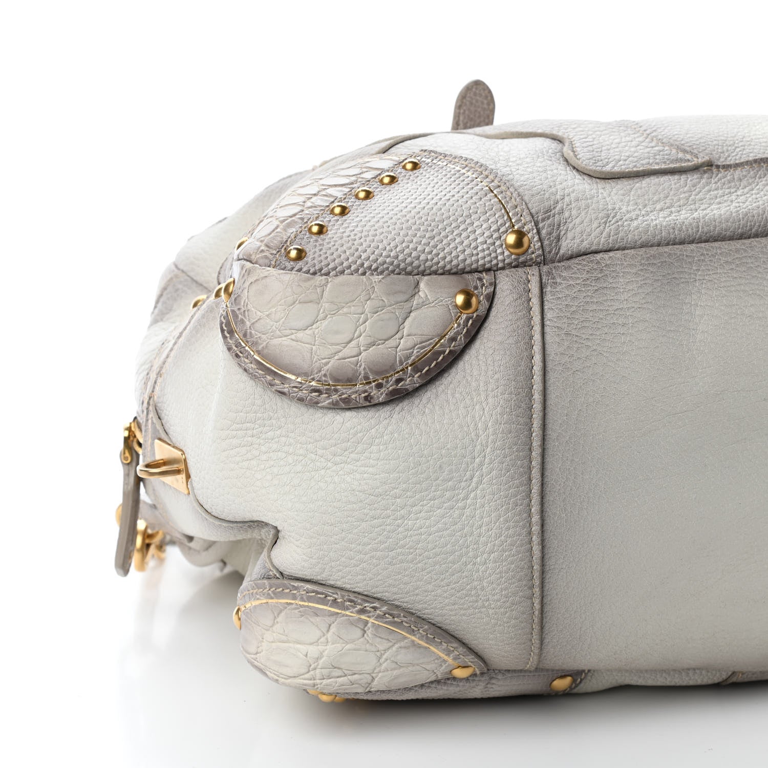 Prada Cervo Patchwork Fringe Bowler Bianco 7 of 8