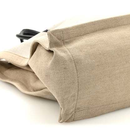 Saint Laurent Linen Calfskin Rive Gauche Tote Optic White 9 of 10