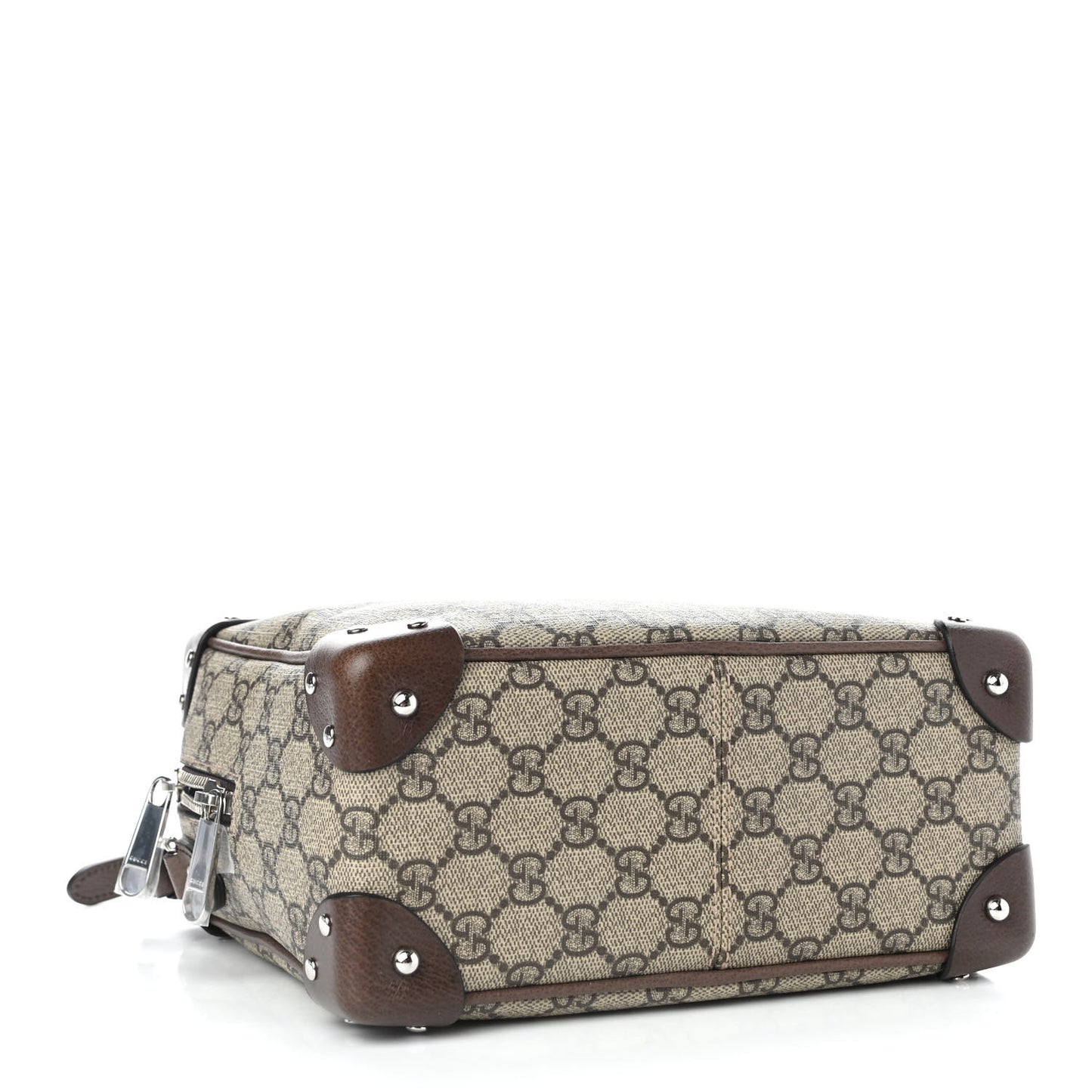 GG Supreme Monogram Textured Calfskin Square Messenger Bag Beige Ebony New Acero