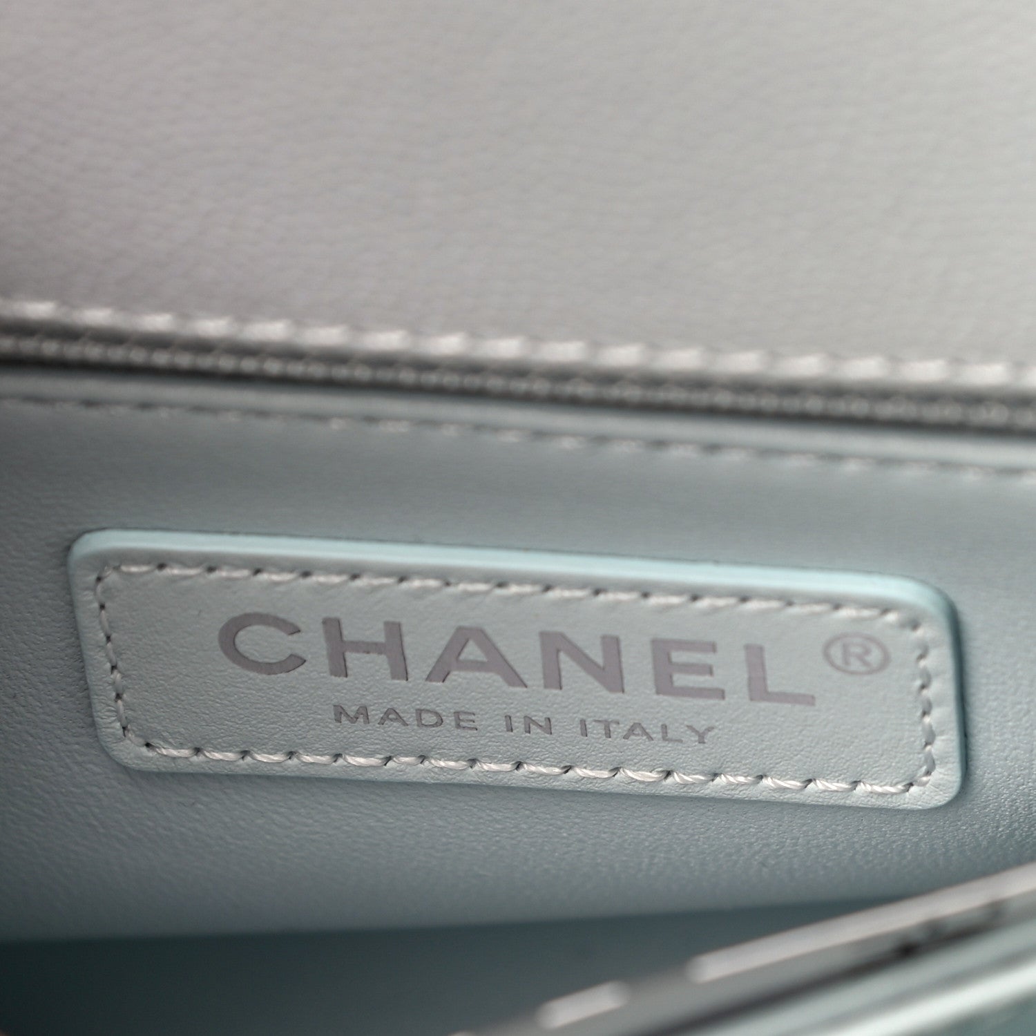 Chanel Iridescent Caviar Quilted Mini Coco Handle Flap Light Blue 6 of 11