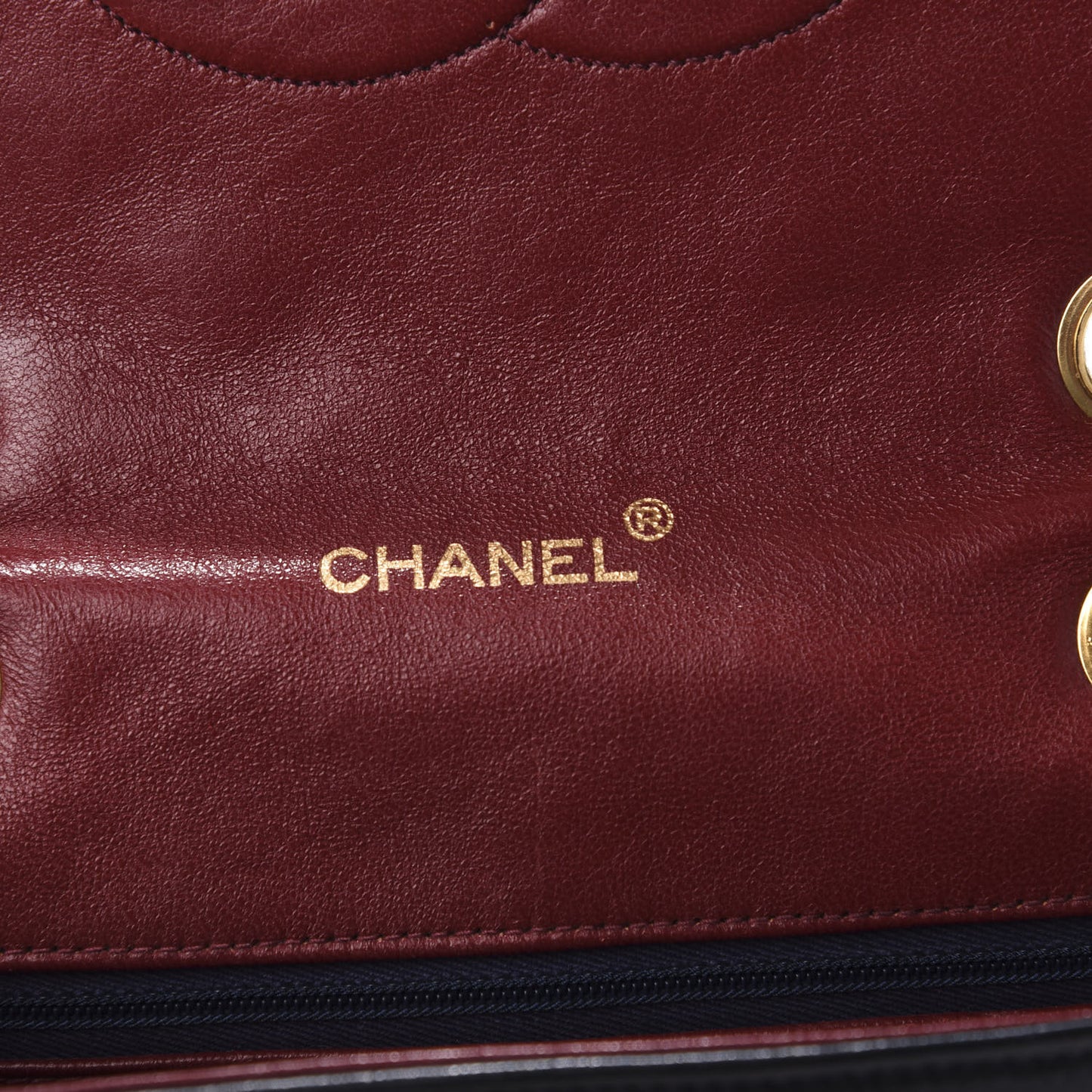 Lambskin Quilted Small Single Flap Navy