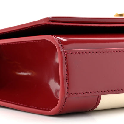 Saint Laurent Nappa Patent Calfskin Two-Toned Small Monogram Kate Satchel Off White Oxblood Red 10 of 14