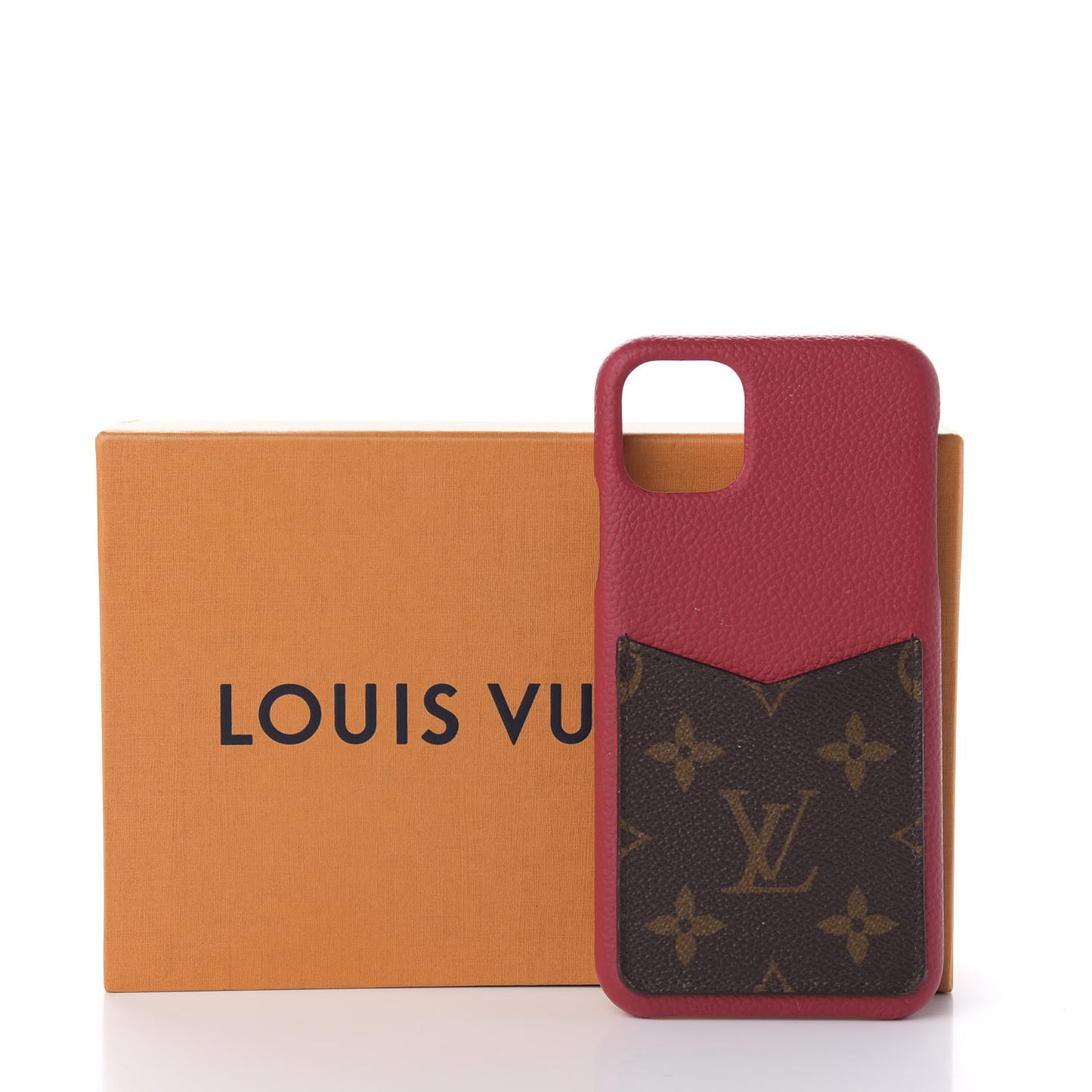 Calfskin Monogram iPhone 11 Pro Max Bumper Scarlet
