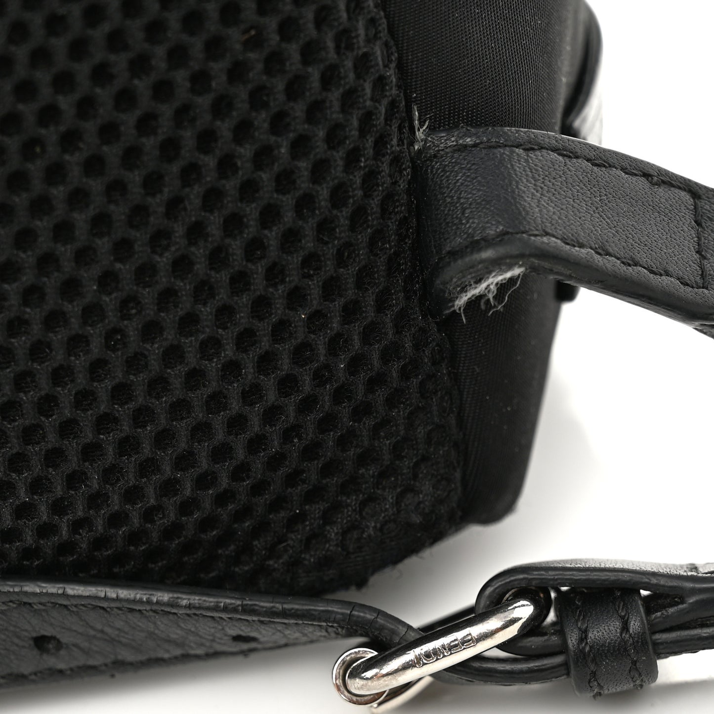 Nylon Vitello Dolce Goat Fox Fur Crocodile Monster Eyes Mini Backpack Black Sunflower