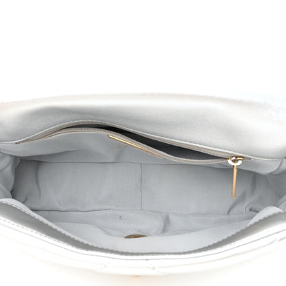 Chanel Metallic Lambskin Quilted Medium Chanel 19 Flap Silver 5 of 12