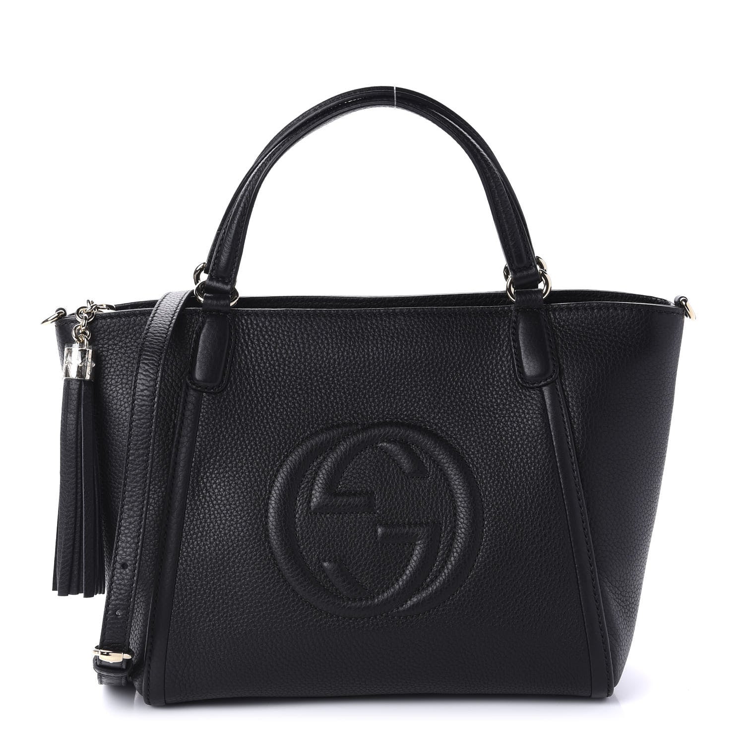 Gucci Pebbled Calfskin Small Soho Top Handle Bag Black 1 of 11