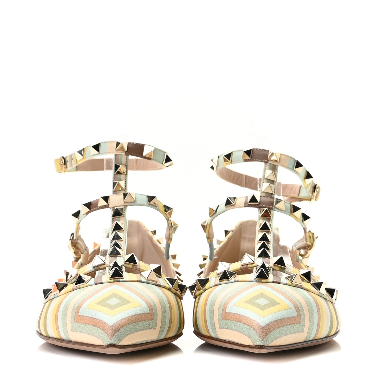 Valentino Garavani Nappa Native Couture 1975 Rockstud Cage Ballerina Flats 39 Multicolor 3 of 13