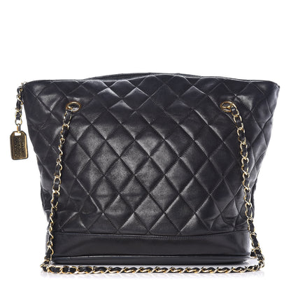 Chanel Lambskin Quilted Shopper Tote Black 1 of 10