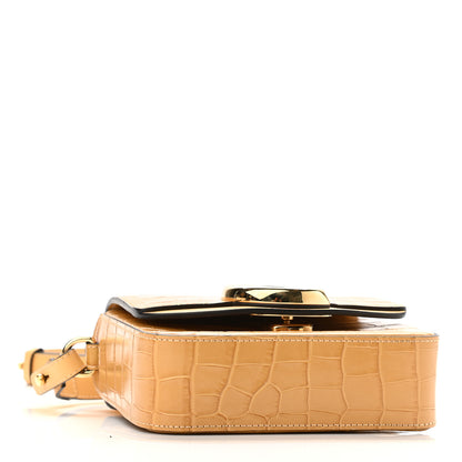 Chloe Calfskin Crocodile Embossed Mini C Double Carry Honey Gold 4 of 9