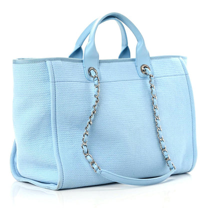 Chanel Mixed Fibers Medium Deauville Tote Light Blue 4 of 16