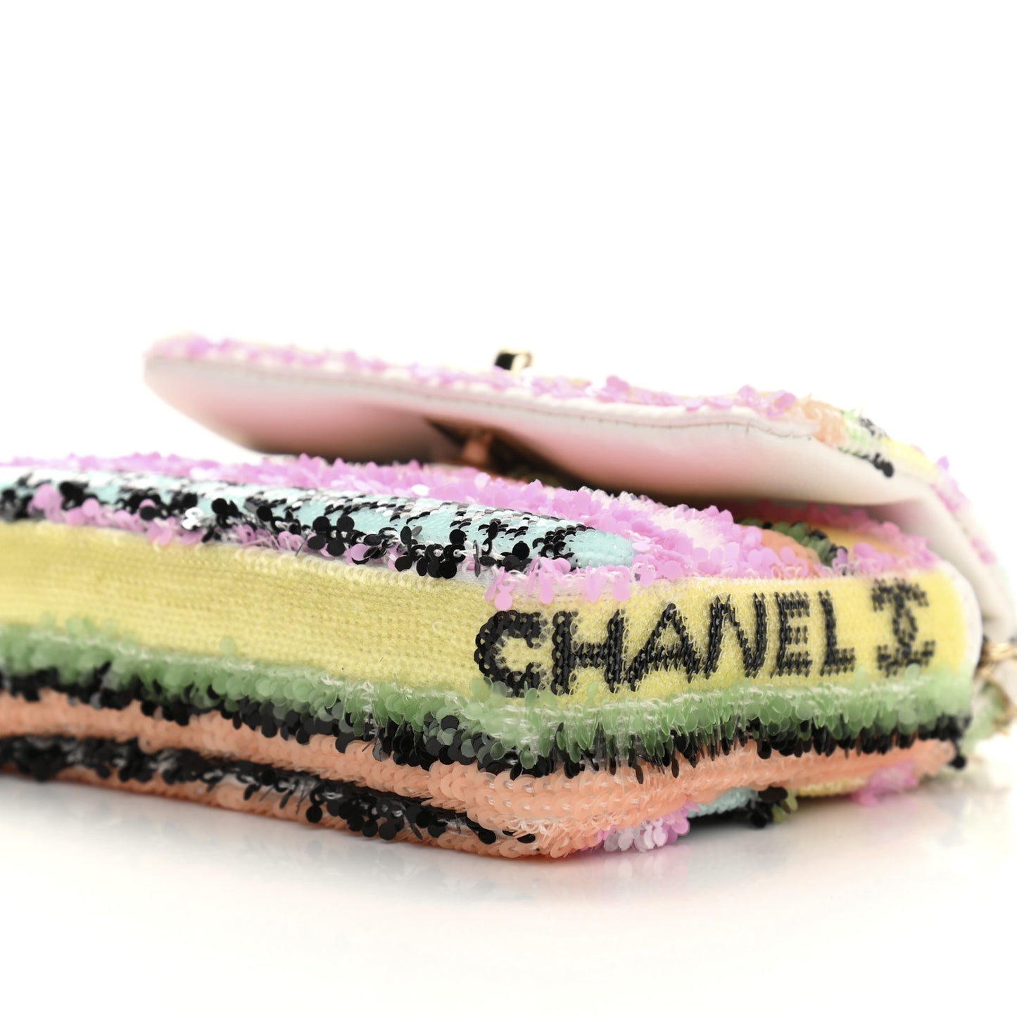 Sequin COCO Clutch With Chain Multicolor