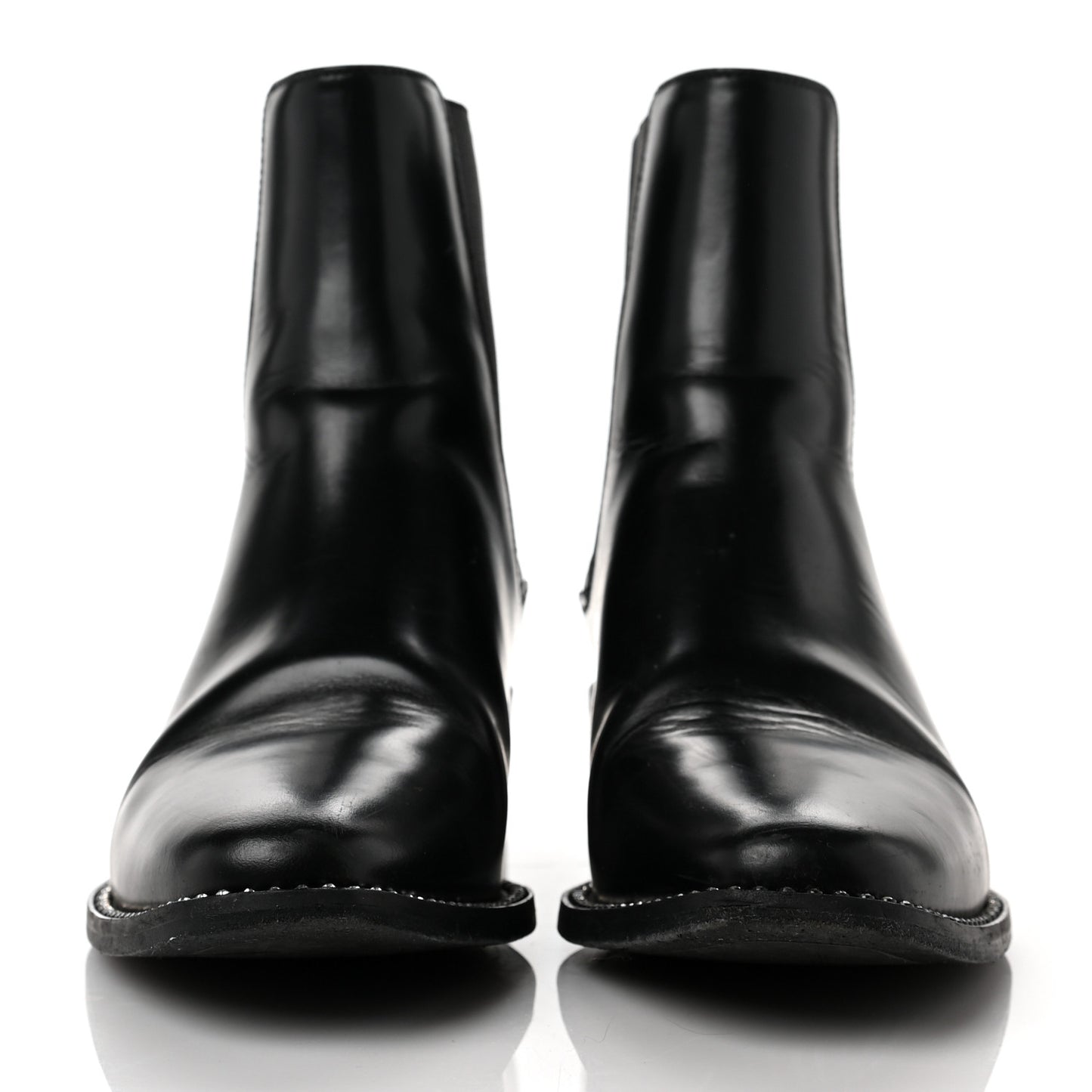 Glazed Calfskin Crystal Tomboy Ankle Boots 36.5 Black