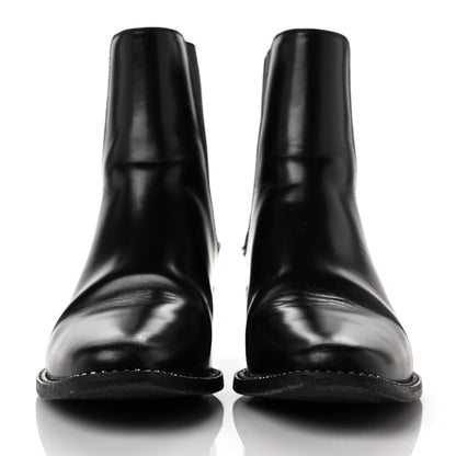 Christian Dior Glazed Calfskin Crystal Tomboy Ankle Boots 36.5 Black 2 of 8