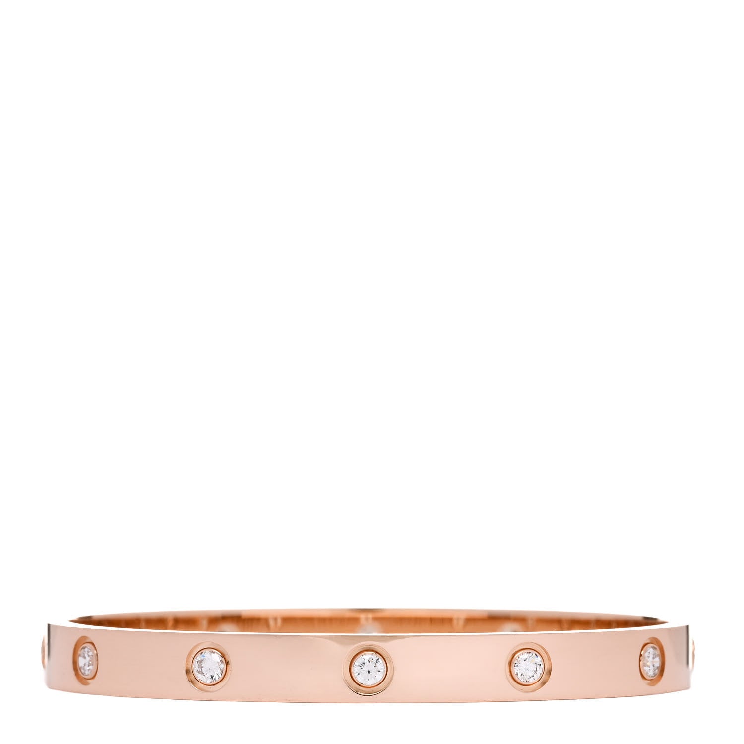 Cartier 18K Pink Gold 10 Diamond LOVE Bracelet 17 2 of 9