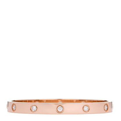 Cartier 18K Pink Gold 10 Diamond LOVE Bracelet 17 2 of 9
