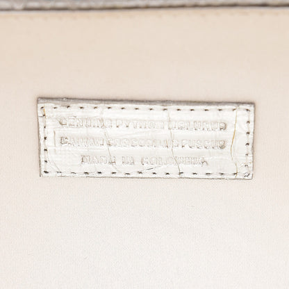 Nancy Gonzalez Python Clutch Silver 8 of 8