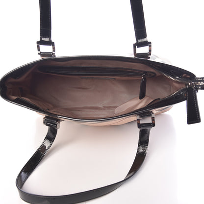 Burberry Patent Trim Nova Check Shopper Tote Black 5 of 11